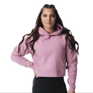 Cropped athletic pink hoodie
